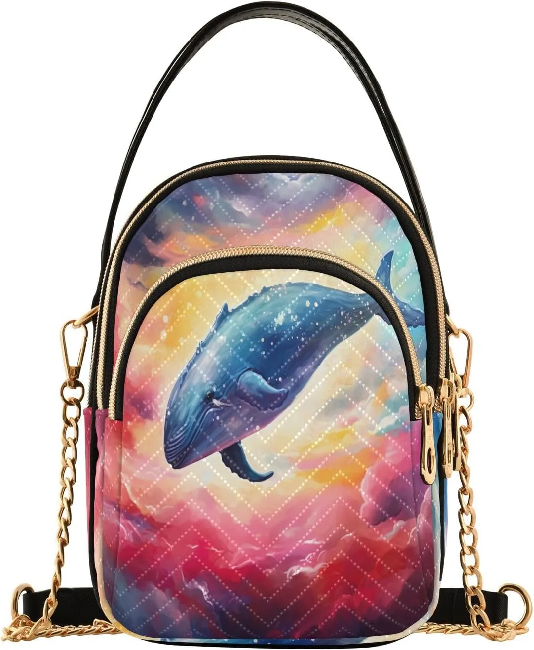 GAIGEO Fantasy World Flower Sea Crossbody Bag with Strap, Lady Crossbody Bag, Crossbody Bag Purse for Women