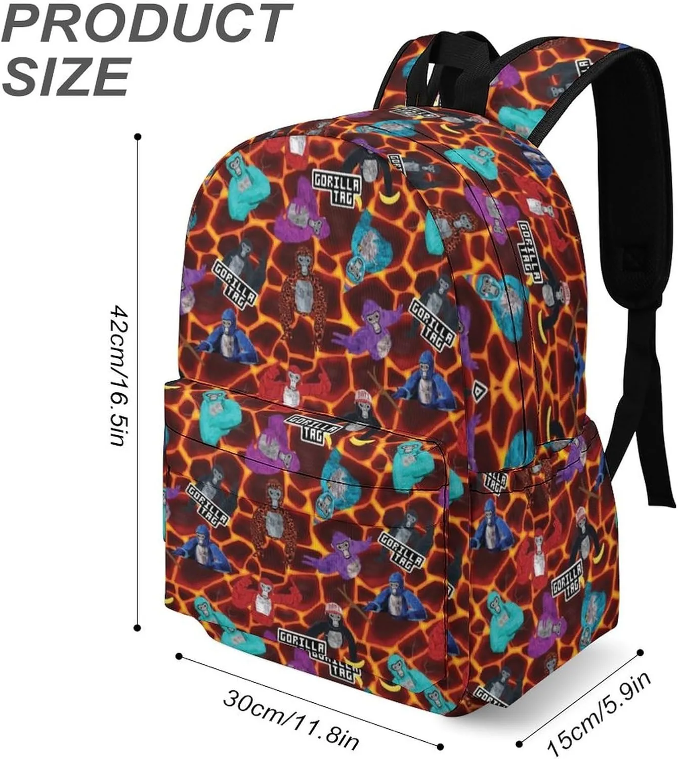 Game Backpacks Tag Backpack Travel Daypack Monkey Laptop Bag For Women Men