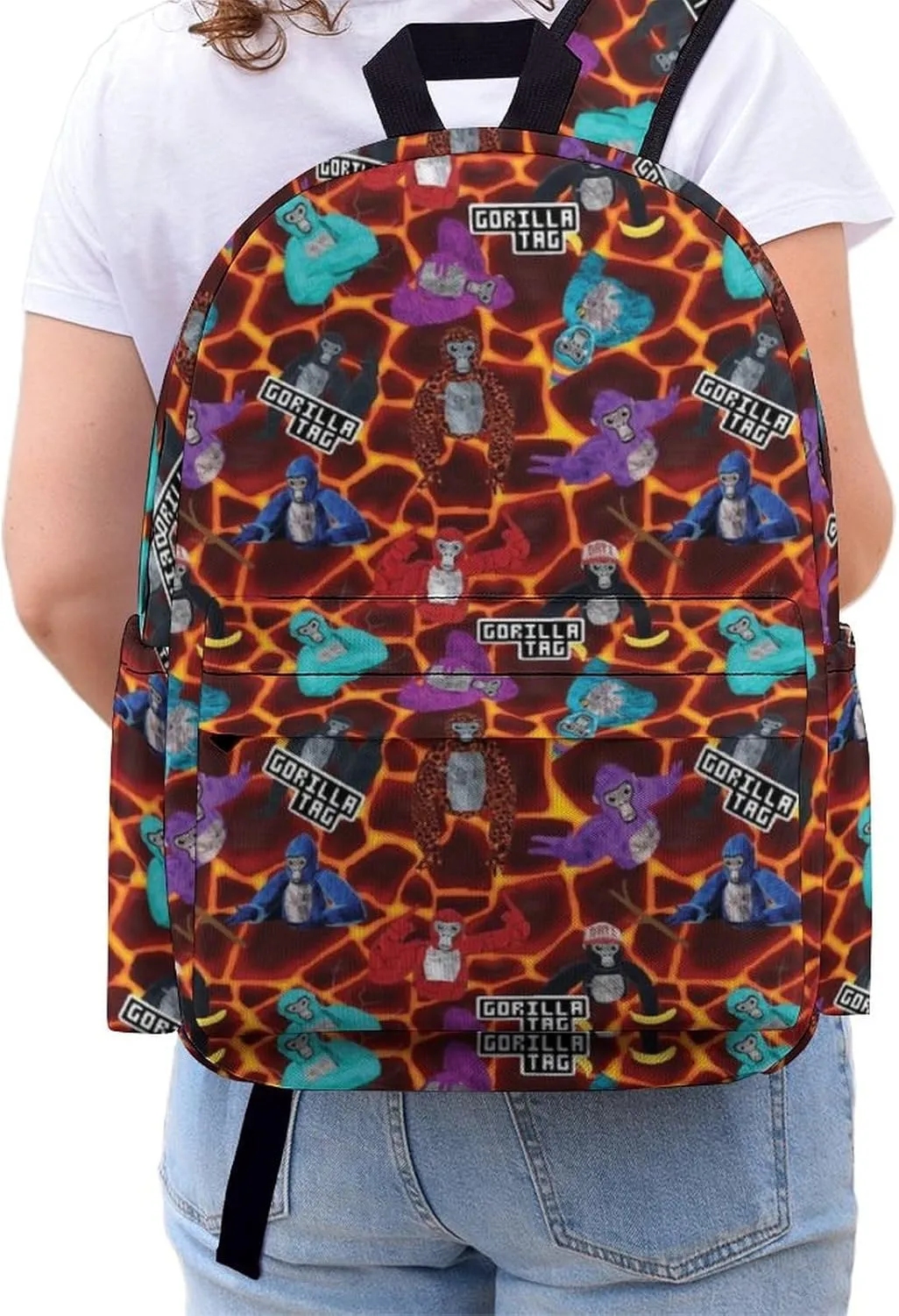 Game Backpacks Tag Backpack Travel Daypack Monkey Laptop Bag For Women Men