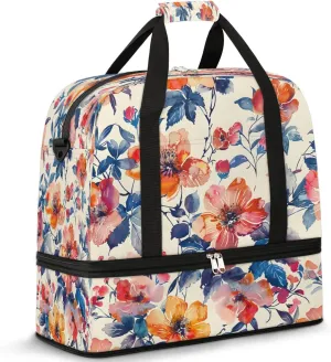 Garden Serenade Travel Duffel Bag, Travel Essentials, Gym Bag for Women, Weekender Overnight Bag With Shoes Compartment, Carry On Bags for Airplanes