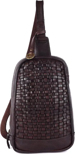 Genuine Leather Body Bag Unisex Trendy Casual Travelling Essentials Kept Bag, Durable Secure Travel Brown