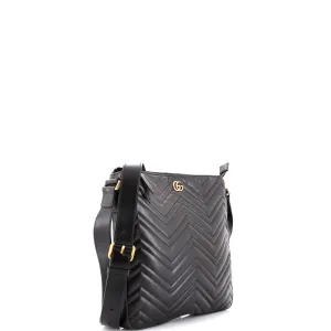 GG Marmont Zip Messenger Bag Matelasse Leather Medium