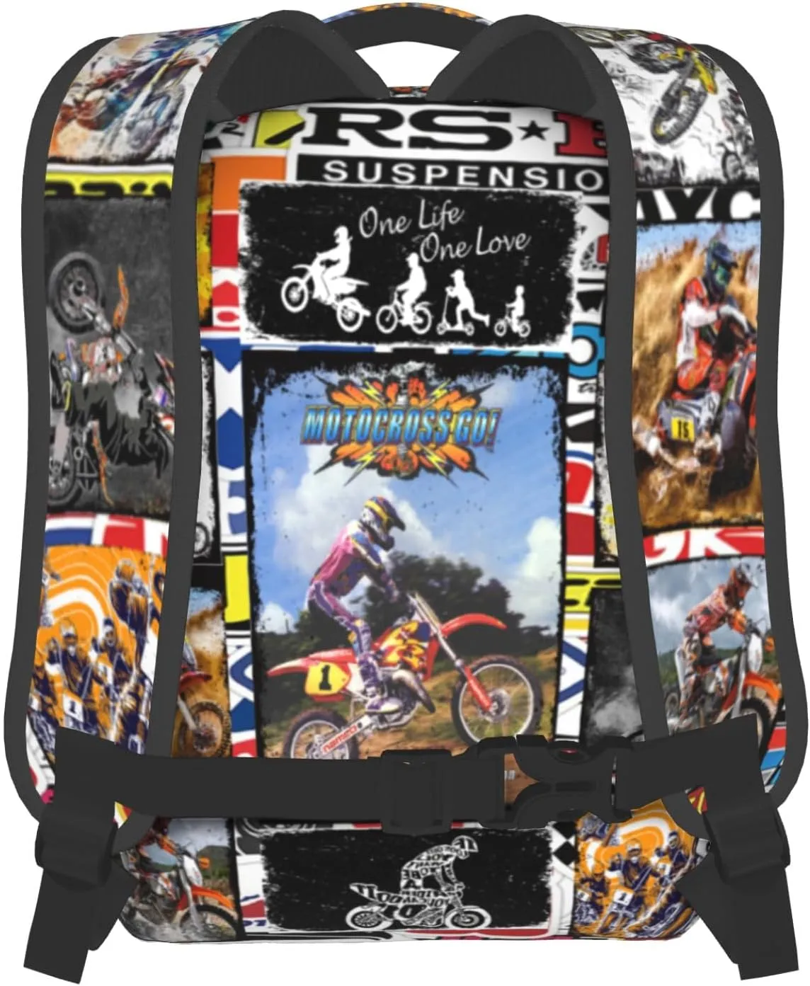 Giwawa Motocross Backpack for School,Dirty Bike Sports Motorcycles Bookbag Travel Bags Durable Lightweight Casual Laptop Computer Back Pack for Children Boys Girls Teens Men Women