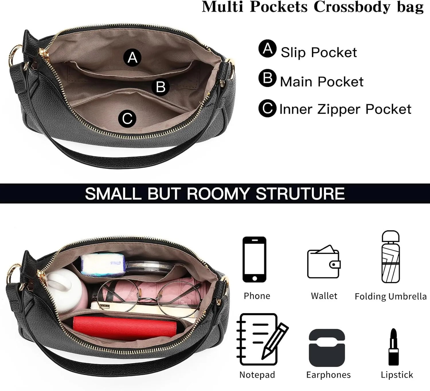 GOIACII Shoulder Bag for Women Small Underarm Ladies Purses Crossbody Handbag