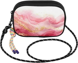 Gold Marble White Crossbody Bags for Women Cell Phone Purses Women's Shoulder Handbag Wallet Purse with Rope Pendant