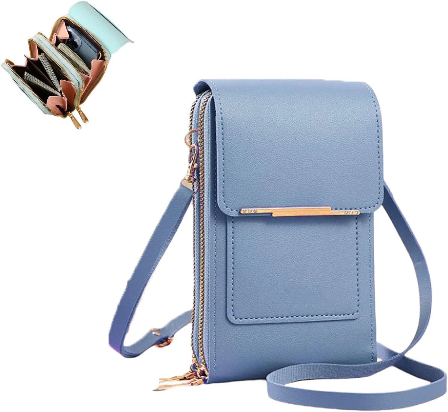 Gpmsign Anti Theft Leather Bag, Touchscreen Phone Wallet Crossbody Bag, Phone Purse Crossbody for Women, One Color, One Size