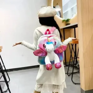 Gradient Unicorn 3D Plush Backpack