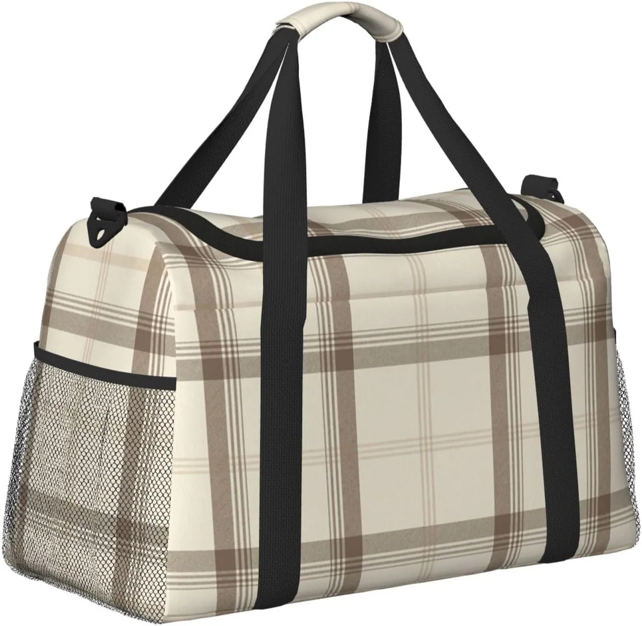 Gray Blue Stripes Travel Duffel Bag Large Foldable Waterproof Overnight Bag For Beach Swim Bags Pool Sports Gym