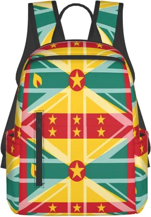 Grenada UK Flag Casual Backpacks Large Capacity Laptop Backpack Sports Fitness Rucksack Travel Carry-On Daypack Work Bag for Outdoor Camping