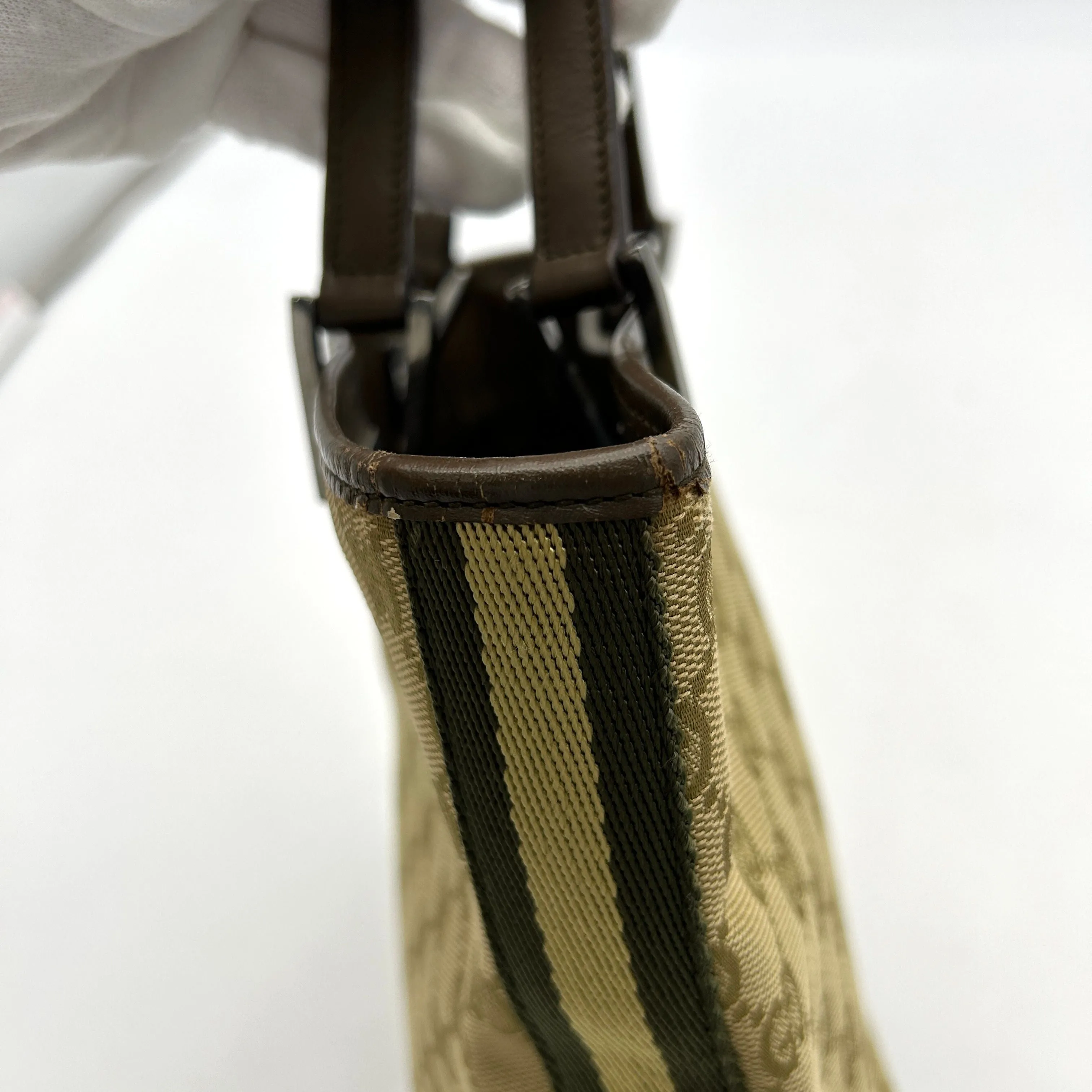 Gucci GG Canvas Tote Bag Brown Cloth gu9913bd