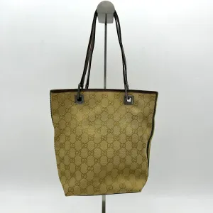 Gucci GG Canvas Tote Bag Brown Cloth gu9913bd