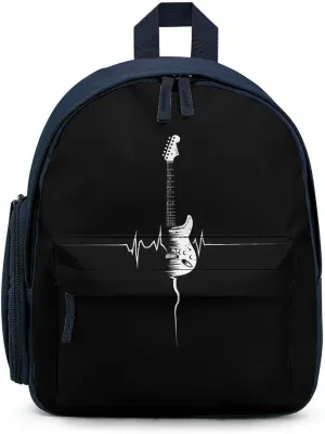 Guitar EKG Heartbeat Cute Backpack Lightweight Mini Shoulder Bag Travel Daypack for Camping Picnic