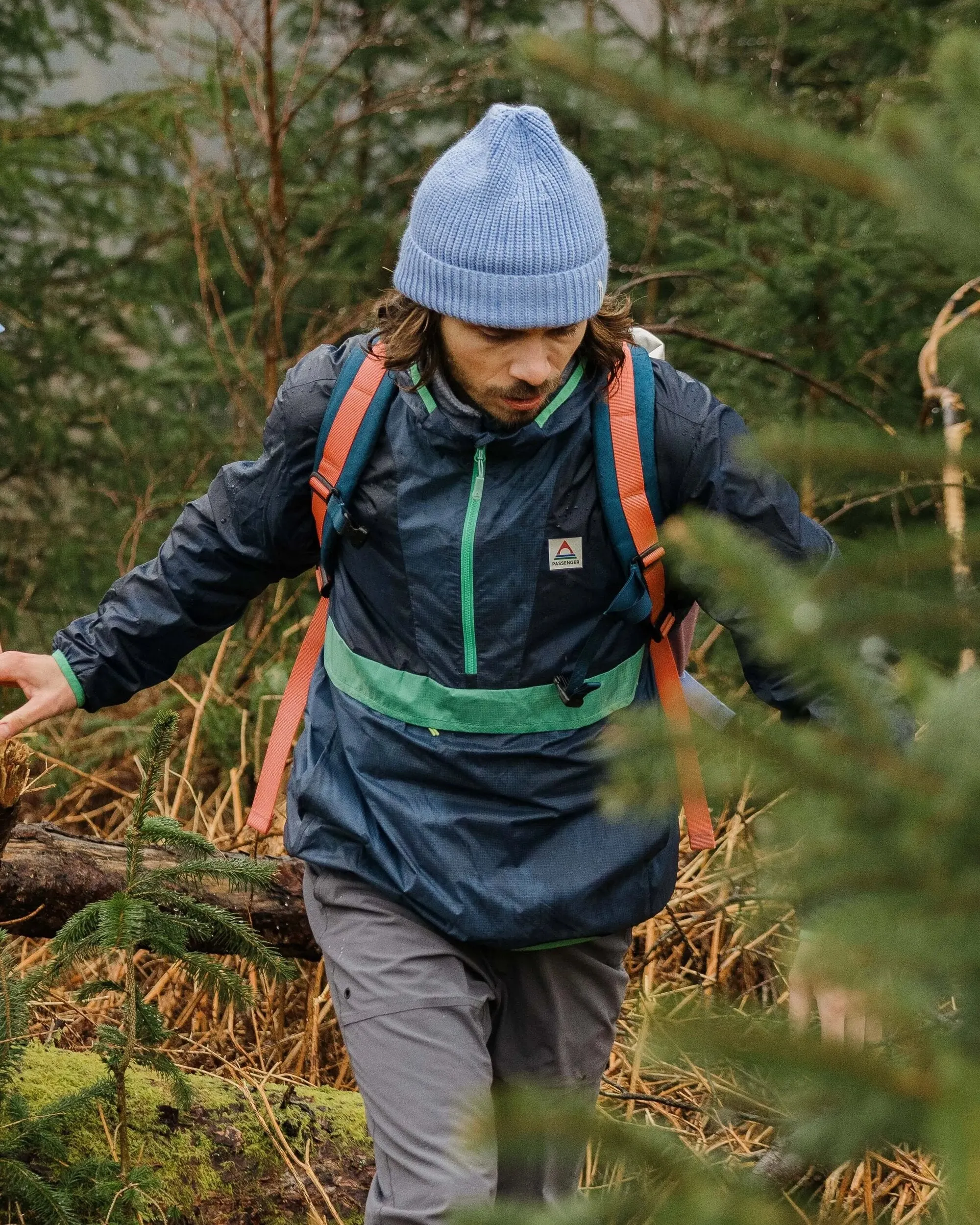 Gusto Recycled Windshell Anorak - Rich Navy/Dark Denim