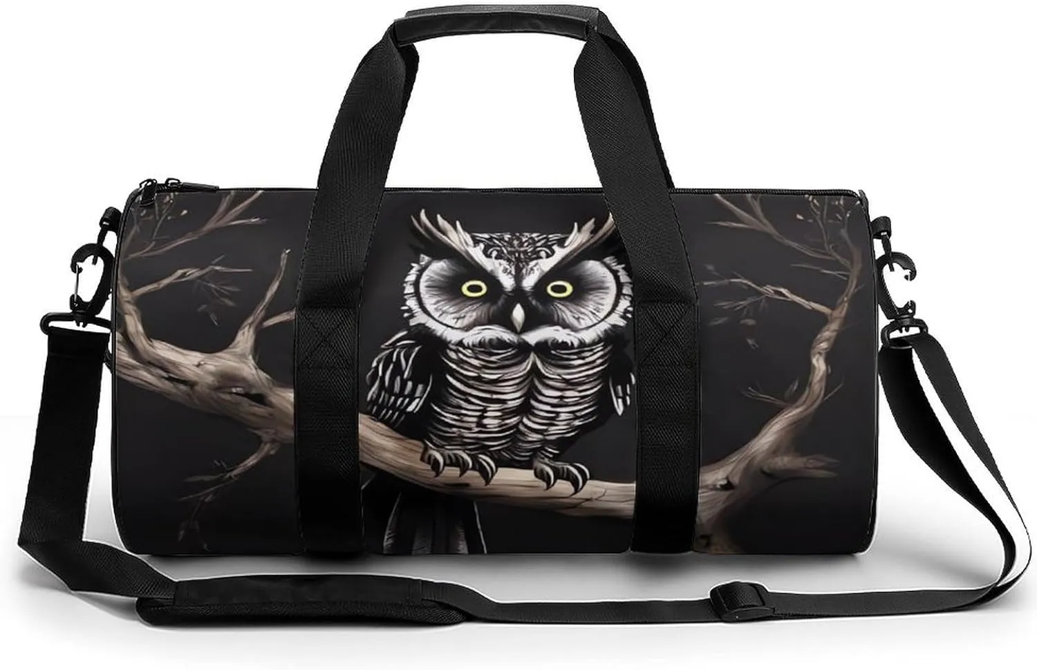 Gym Bag Late Night Owl Duffel Bag for Men Women Overnight Bag with Shoe Compartment Workout Bags