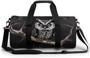 Gym Bag Late Night Owl Duffel Bag for Men Women Overnight Bag with Shoe Compartment Workout Bags