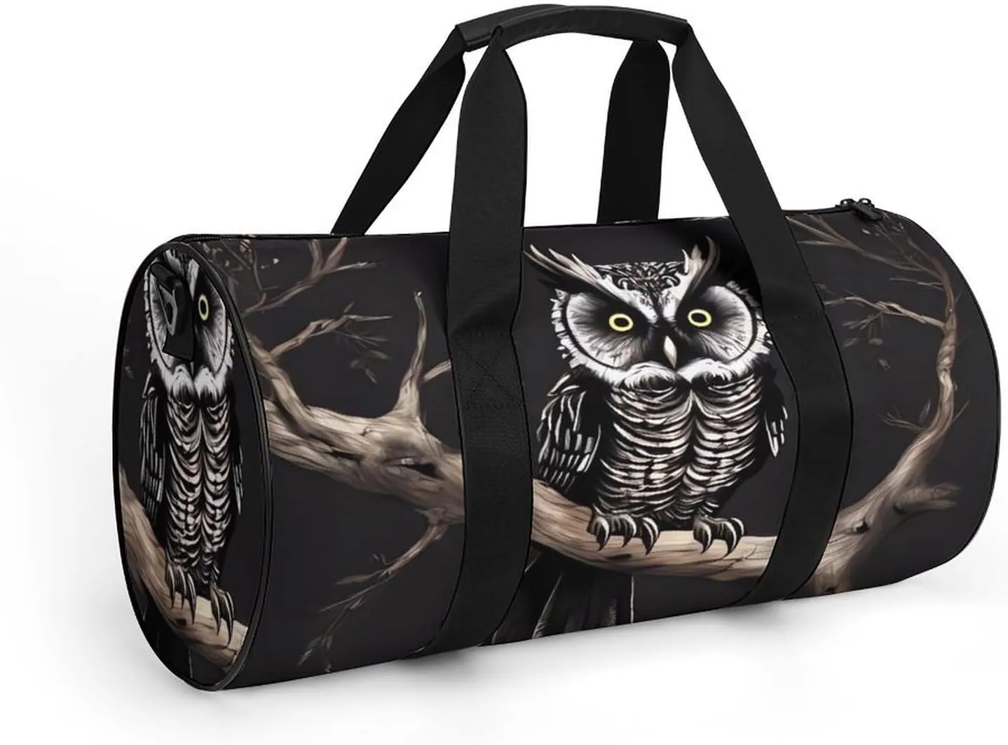 Gym Bag Late Night Owl Duffel Bag for Men Women Overnight Bag with Shoe Compartment Workout Bags