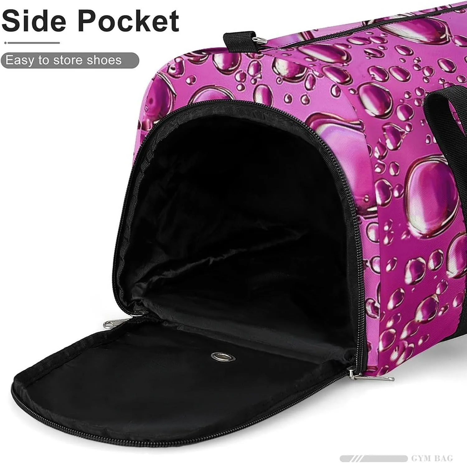 Gym Bag Peach Water Droplets Duffel Bag for Men Women Overnight Bag with Shoe Compartment Workout Bags