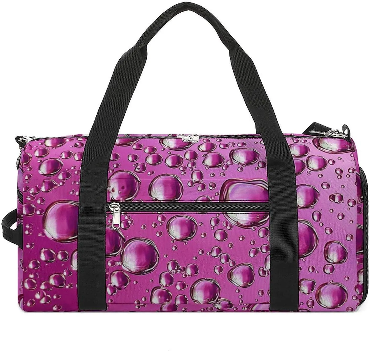 Gym Bag Peach Water Droplets Duffel Bag for Men Women Overnight Bag with Shoe Compartment Workout Bags