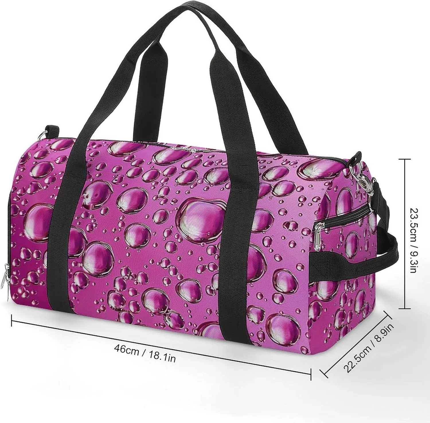 Gym Bag Peach Water Droplets Duffel Bag for Men Women Overnight Bag with Shoe Compartment Workout Bags