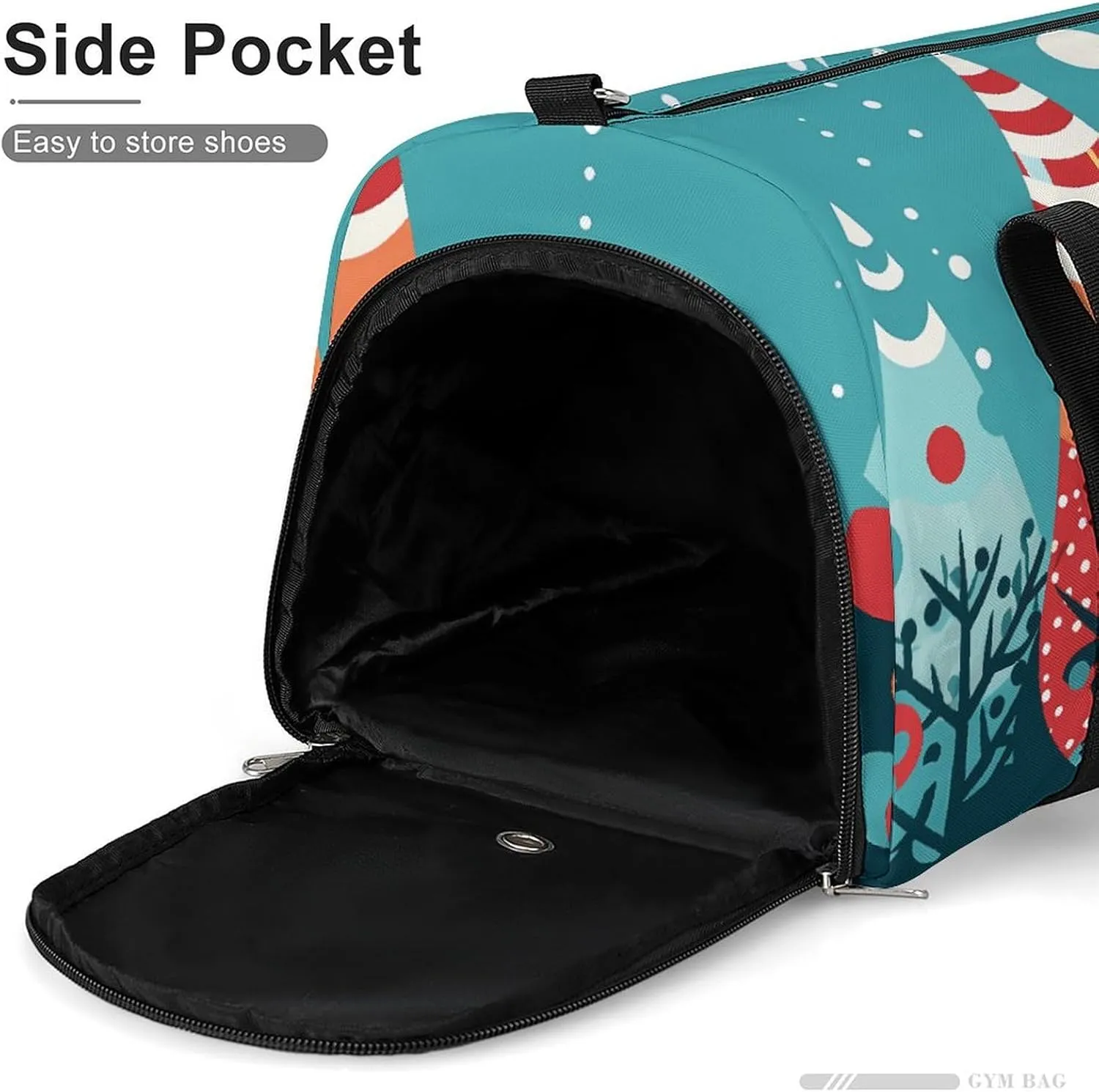 Gym Bags Small Animated Christmas Tree Duffel Bag Overnight Bag with Shoe Compartment Carryon Bag for Men Women