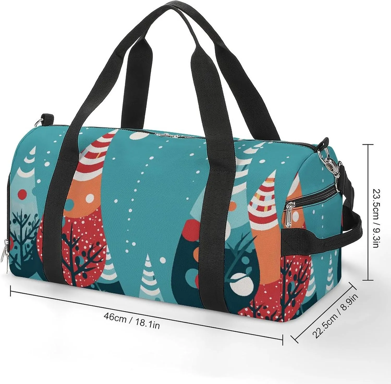 Gym Bags Small Animated Christmas Tree Duffel Bag Overnight Bag with Shoe Compartment Carryon Bag for Men Women
