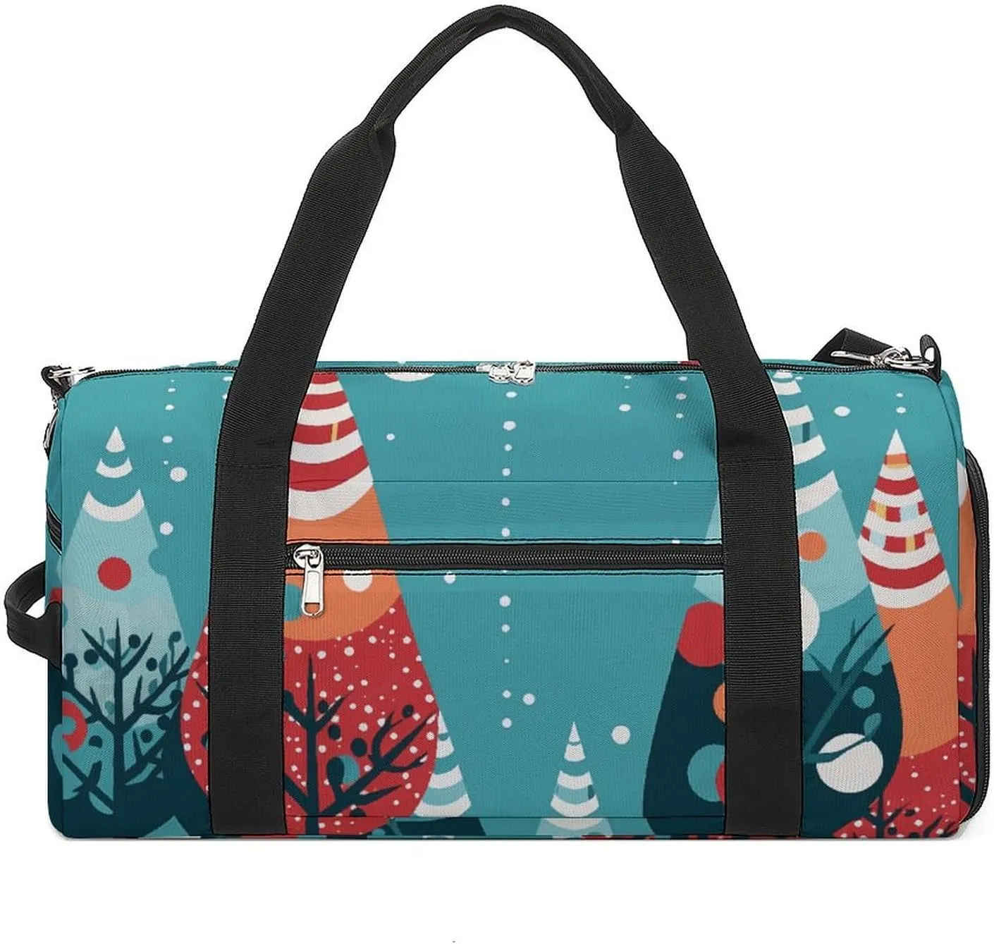 Gym Bags Small Animated Christmas Tree Duffel Bag Overnight Bag with Shoe Compartment Carryon Bag for Men Women