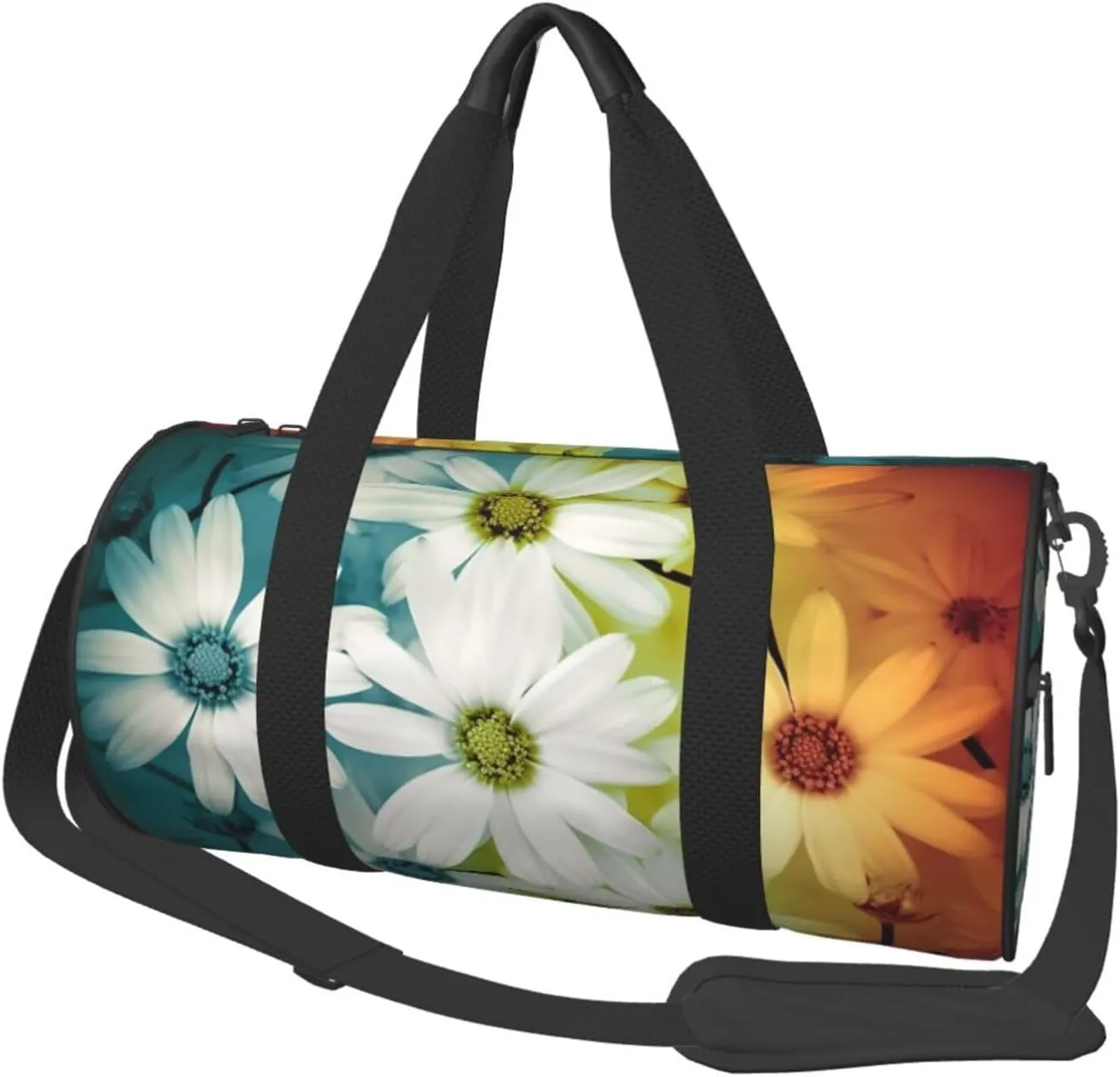 Gym Bags Small Daisy Flowers Duffel Bag Overnight Bag with Shoe Compartment Carryon Bag for Men Women