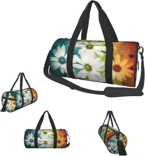 Gym Bags Small Daisy Flowers Duffel Bag Overnight Bag with Shoe Compartment Carryon Bag for Men Women