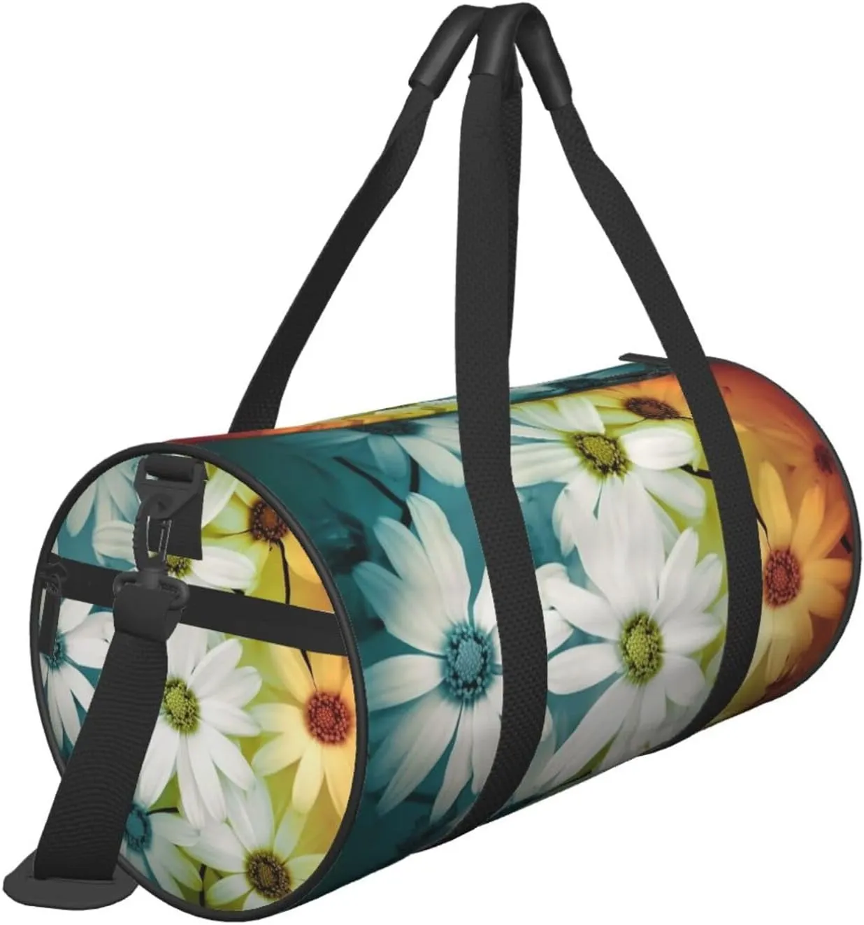 Gym Bags Small Daisy Flowers Duffel Bag Overnight Bag with Shoe Compartment Carryon Bag for Men Women