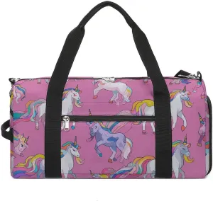 Gym Bags Small Many Horse Duffel Bag Overnight Bag with Shoe Compartment Carryon Bag for Men Women