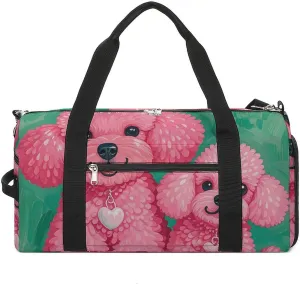 Gym Bags Small Poodles Dogs Duffel Bag Overnight Bag with Shoe Compartment Carryon Bag for Men Women