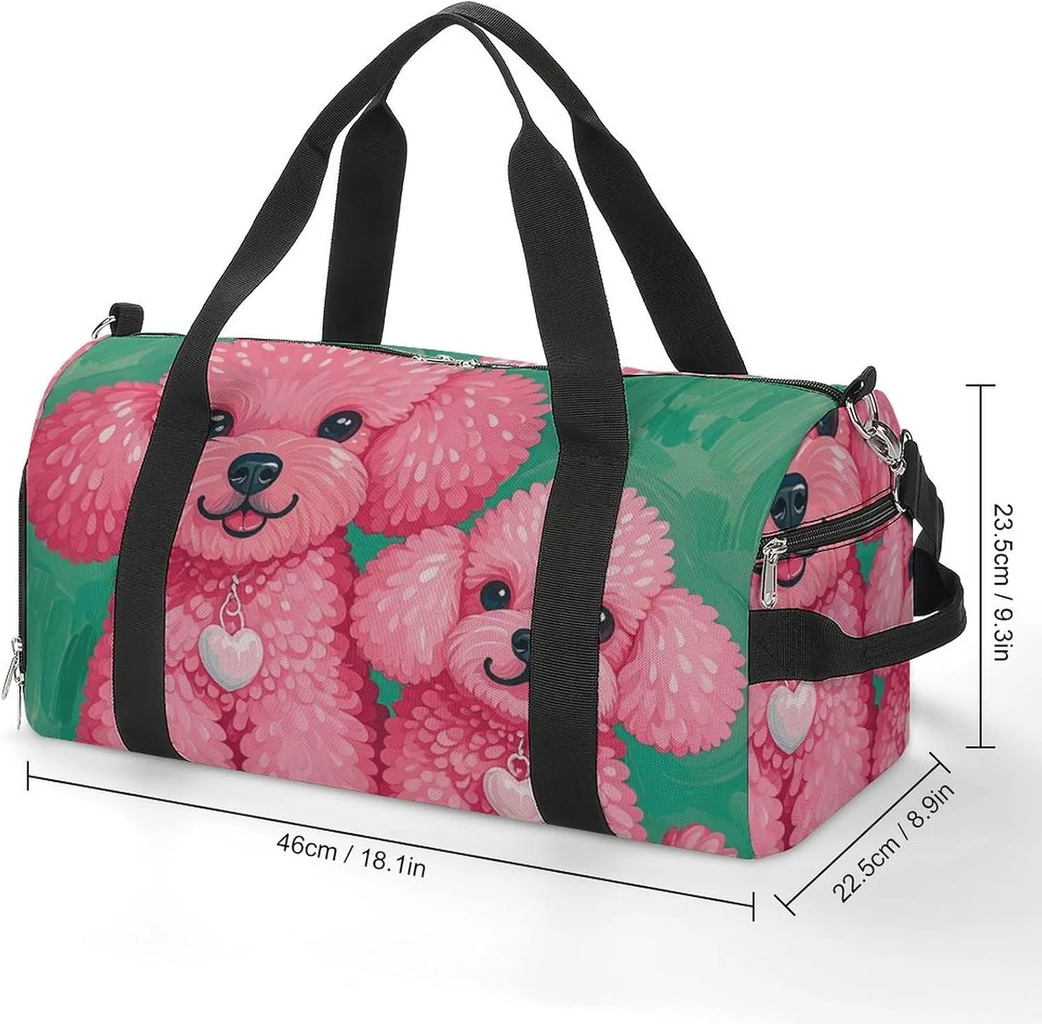 Gym Bags Small Poodles Dogs Duffel Bag Overnight Bag with Shoe Compartment Carryon Bag for Men Women