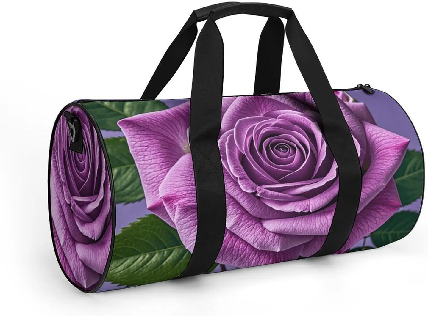 Gym Bags Small Purple Rose Duffel Bag Overnight Bag with Shoe Compartment Carryon Bag for Men Women