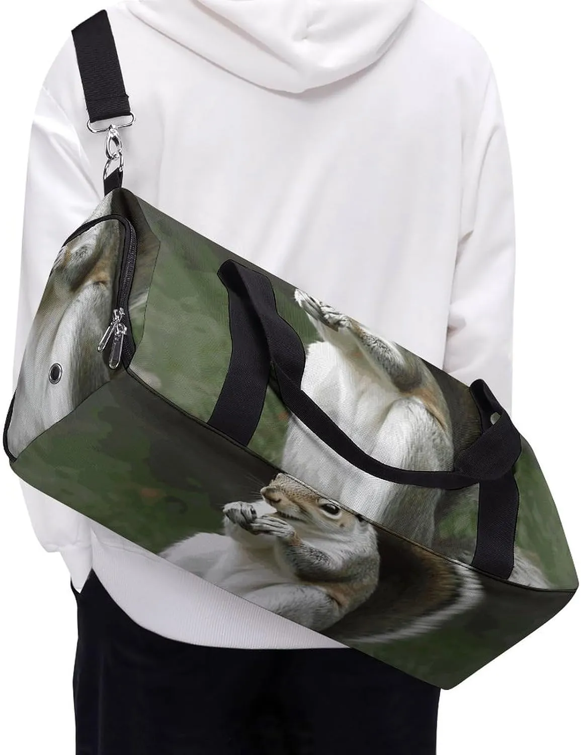 Gym Bags Small Squirrel Duffel Bag Overnight Bag with Shoe Compartment Carryon Bag for Men Women