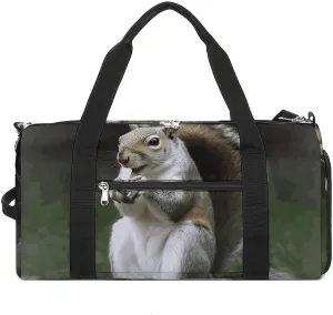 Gym Bags Small Squirrel Duffel Bag Overnight Bag with Shoe Compartment Carryon Bag for Men Women