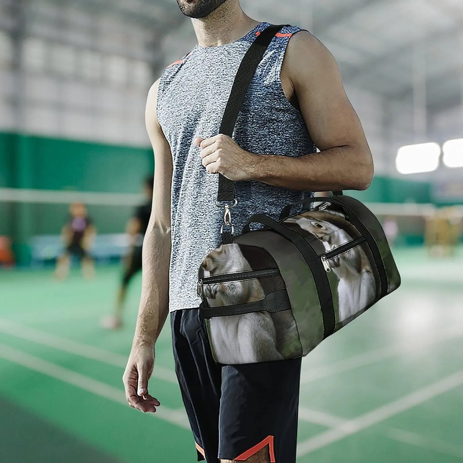 Gym Bags Small Squirrel Duffel Bag Overnight Bag with Shoe Compartment Carryon Bag for Men Women