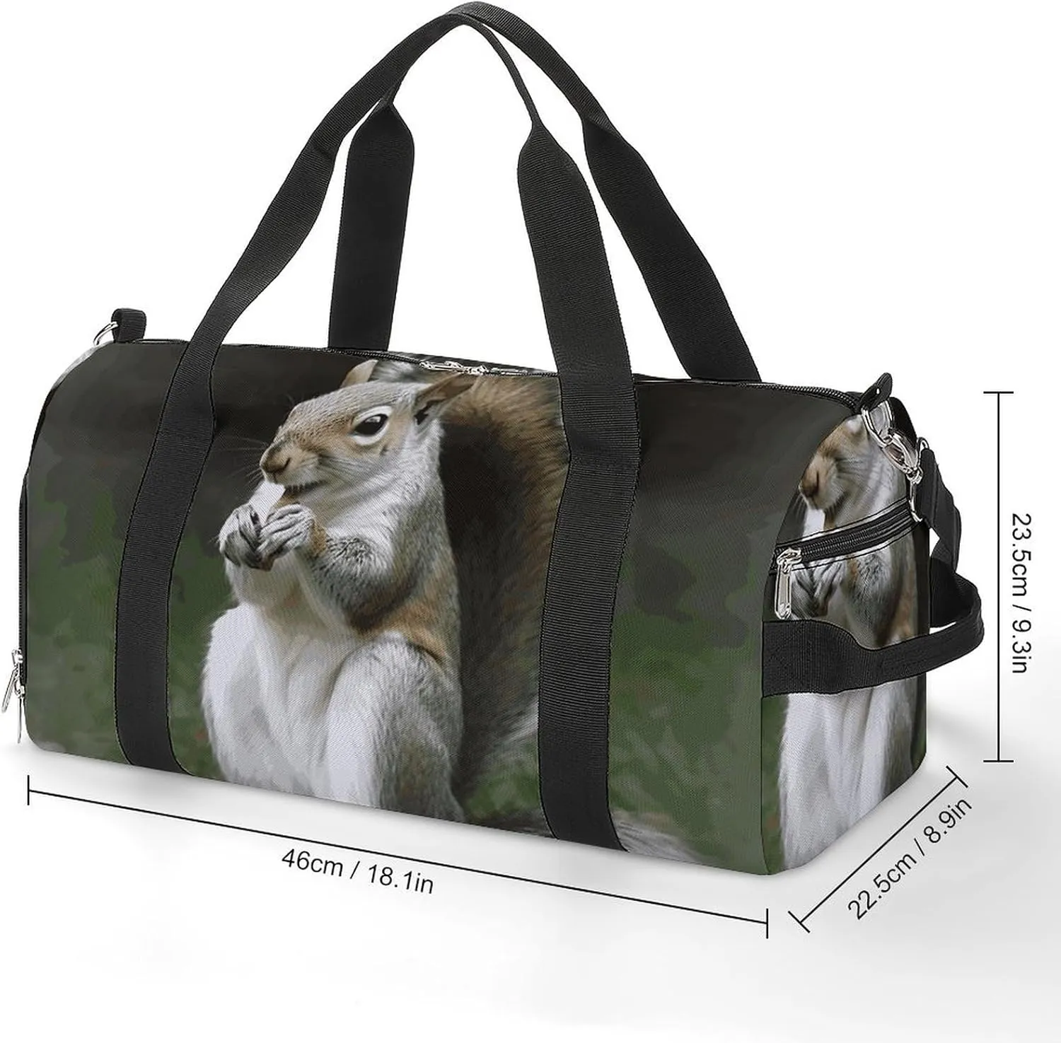 Gym Bags Small Squirrel Duffel Bag Overnight Bag with Shoe Compartment Carryon Bag for Men Women