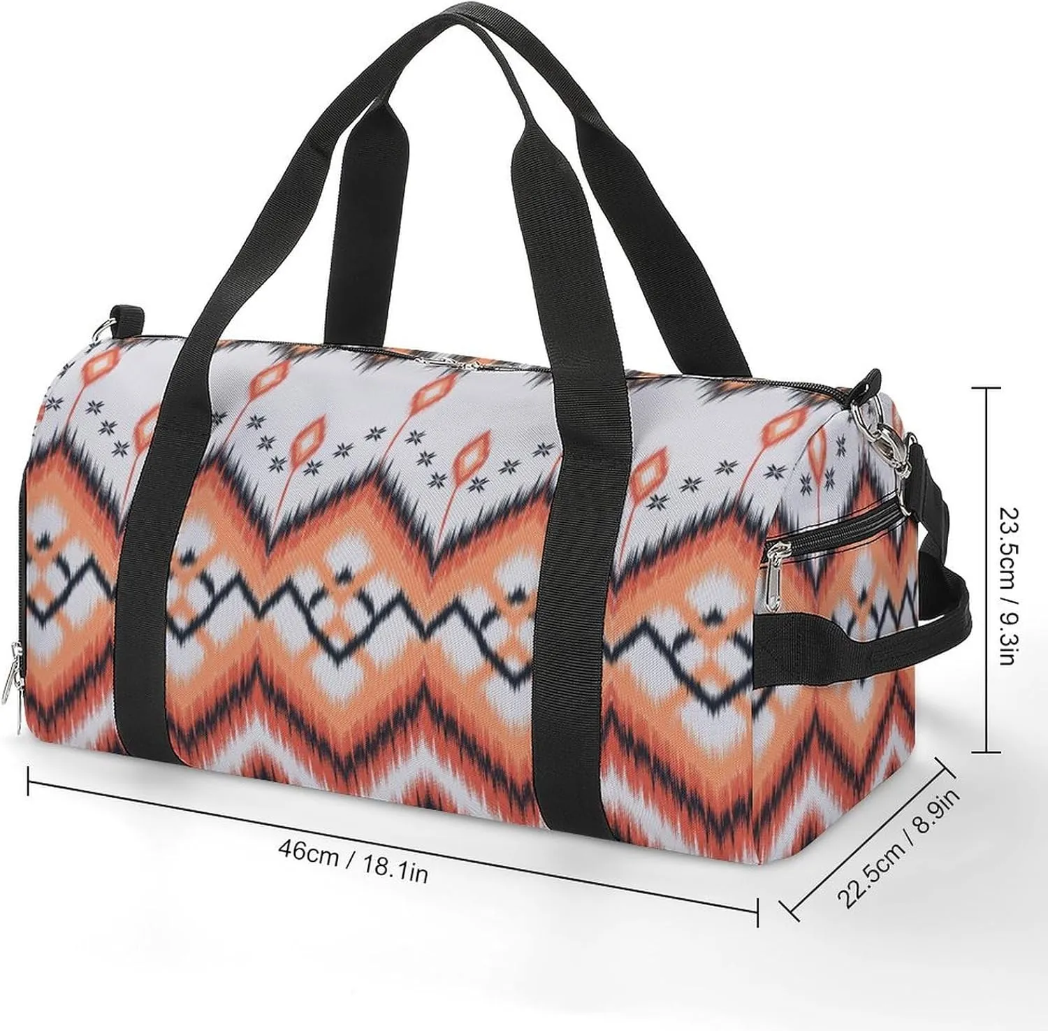 Gym Duffel Bag with Shoe Compartment Wet Pocket, Ethnic Ikat Tribal Travel Bag for Men Women, style-4