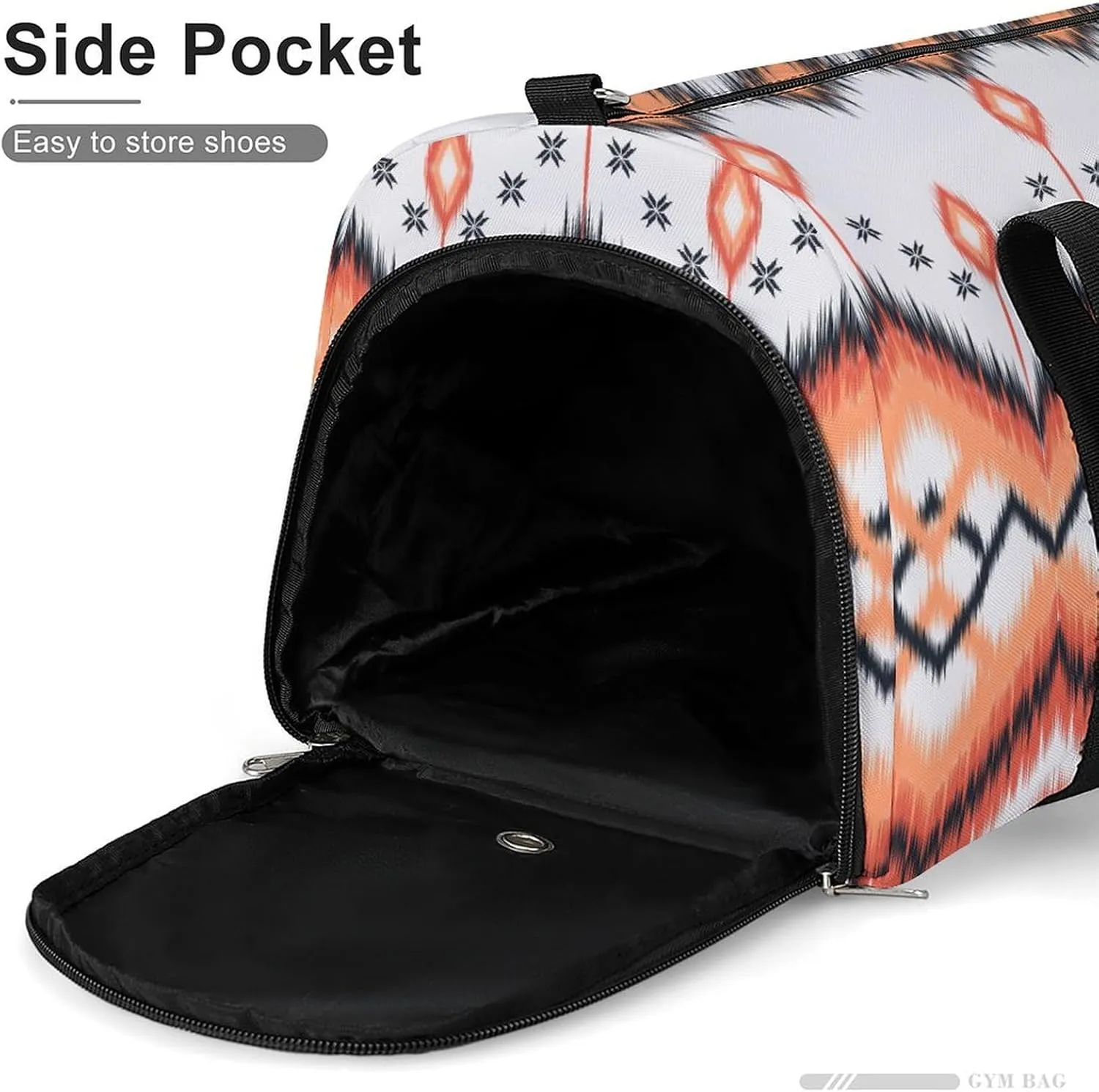 Gym Duffel Bag with Shoe Compartment Wet Pocket, Ethnic Ikat Tribal Travel Bag for Men Women, style-4