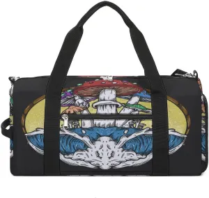 Gym Duffel Bag with Shoe Compartment Wet Pocket, Mushrooms Vintage Travel Bag for Men Women, style-4