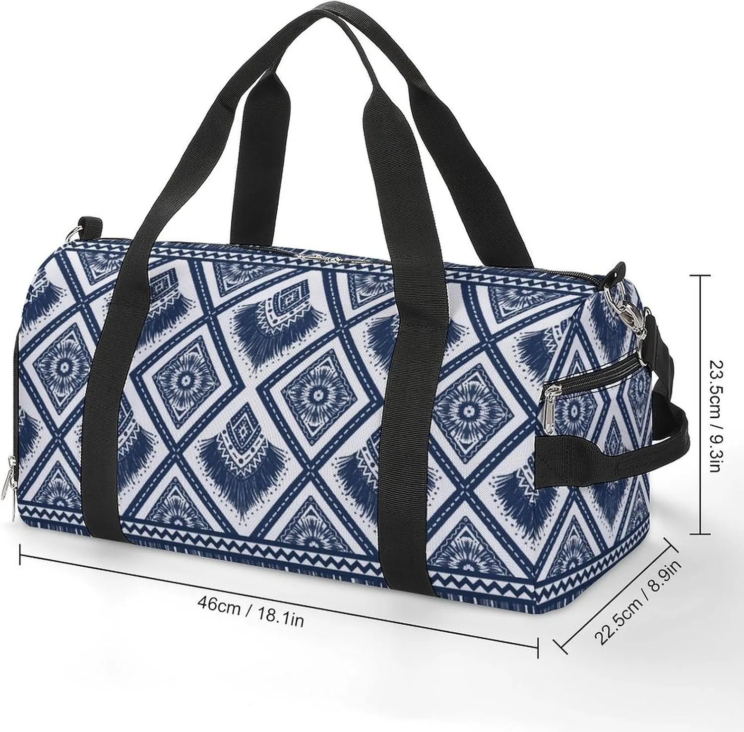 Gym Duffel Bag with Shoe Compartment Wet Pocket, Navys Blue Travel Bag for Men Women, style-1