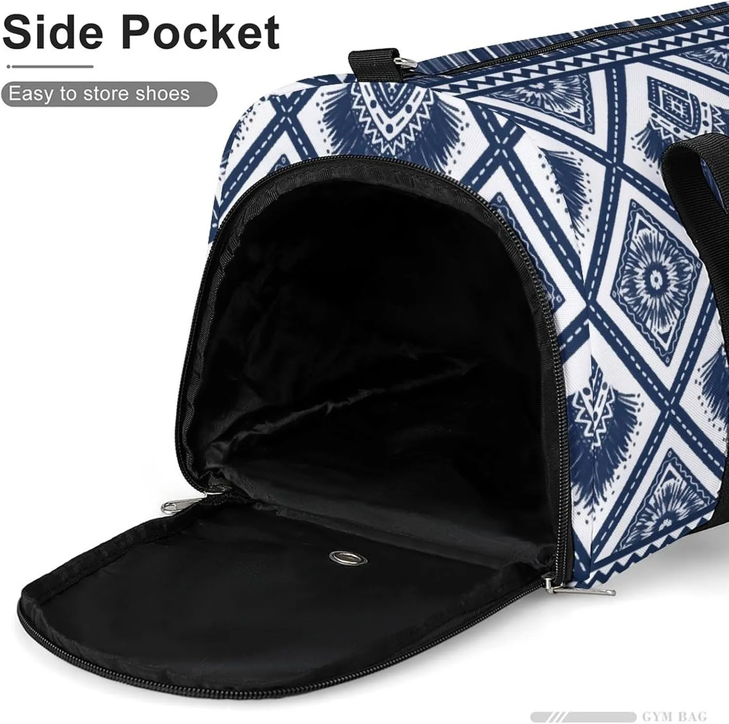 Gym Duffel Bag with Shoe Compartment Wet Pocket, Navys Blue Travel Bag for Men Women, style-1