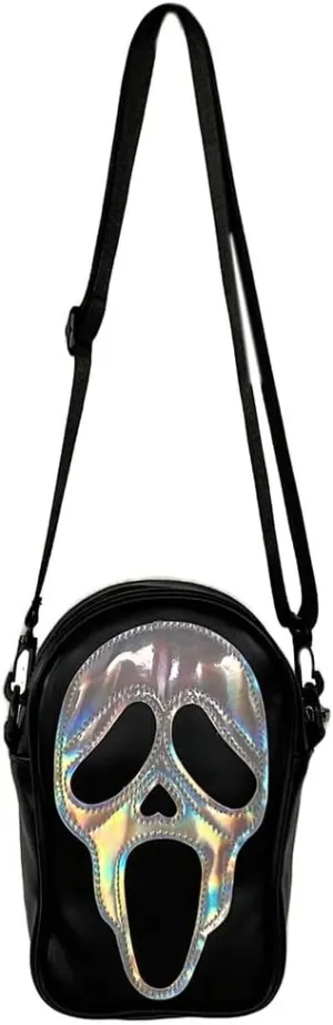 Halloween Crossbody Bag Reflective Ghost Face Purse for Women Men Halloween Accessories