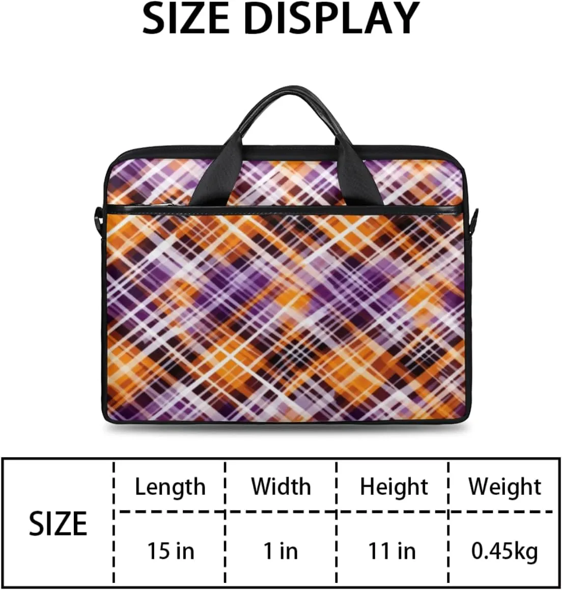 Halloween Lattice Lightweight Laptop Bag Case 13-15 Inch Computer Briefcase Bag for Women Men Notebook Shoulder Bag