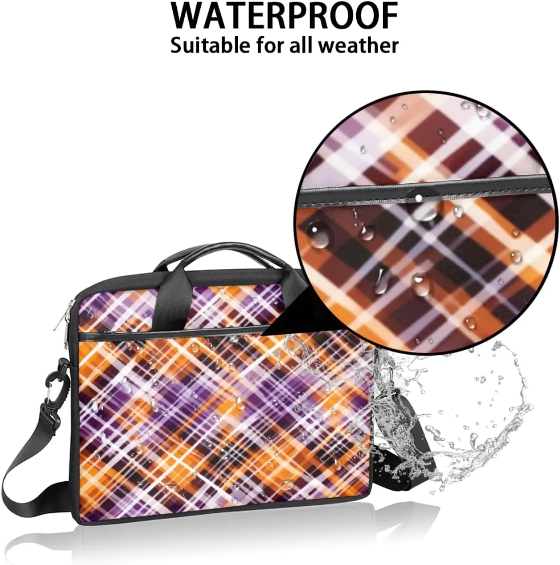 Halloween Lattice Lightweight Laptop Bag Case 13-15 Inch Computer Briefcase Bag for Women Men Notebook Shoulder Bag
