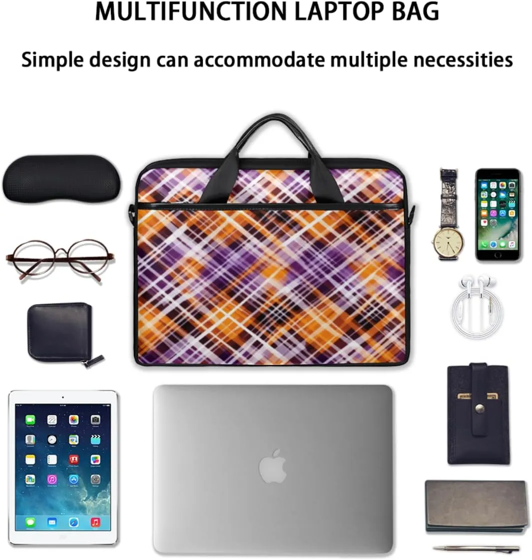 Halloween Lattice Lightweight Laptop Bag Case 13-15 Inch Computer Briefcase Bag for Women Men Notebook Shoulder Bag