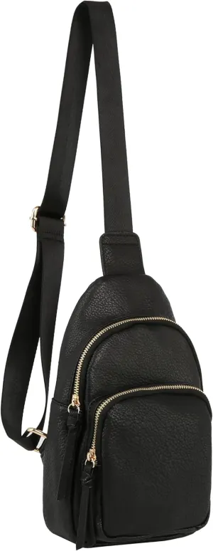 Handbag Republic Chic Simplicity PU Leather Crossbody Chest Bag with Adjustable Strap and Zipper Closure for Women