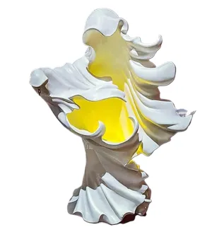 Hell's Messenger with Lantern- 2023 Upgraded Halloween Witch Lantern Decorations, Faceless Ghost Sculpture Resin Halloween Decor