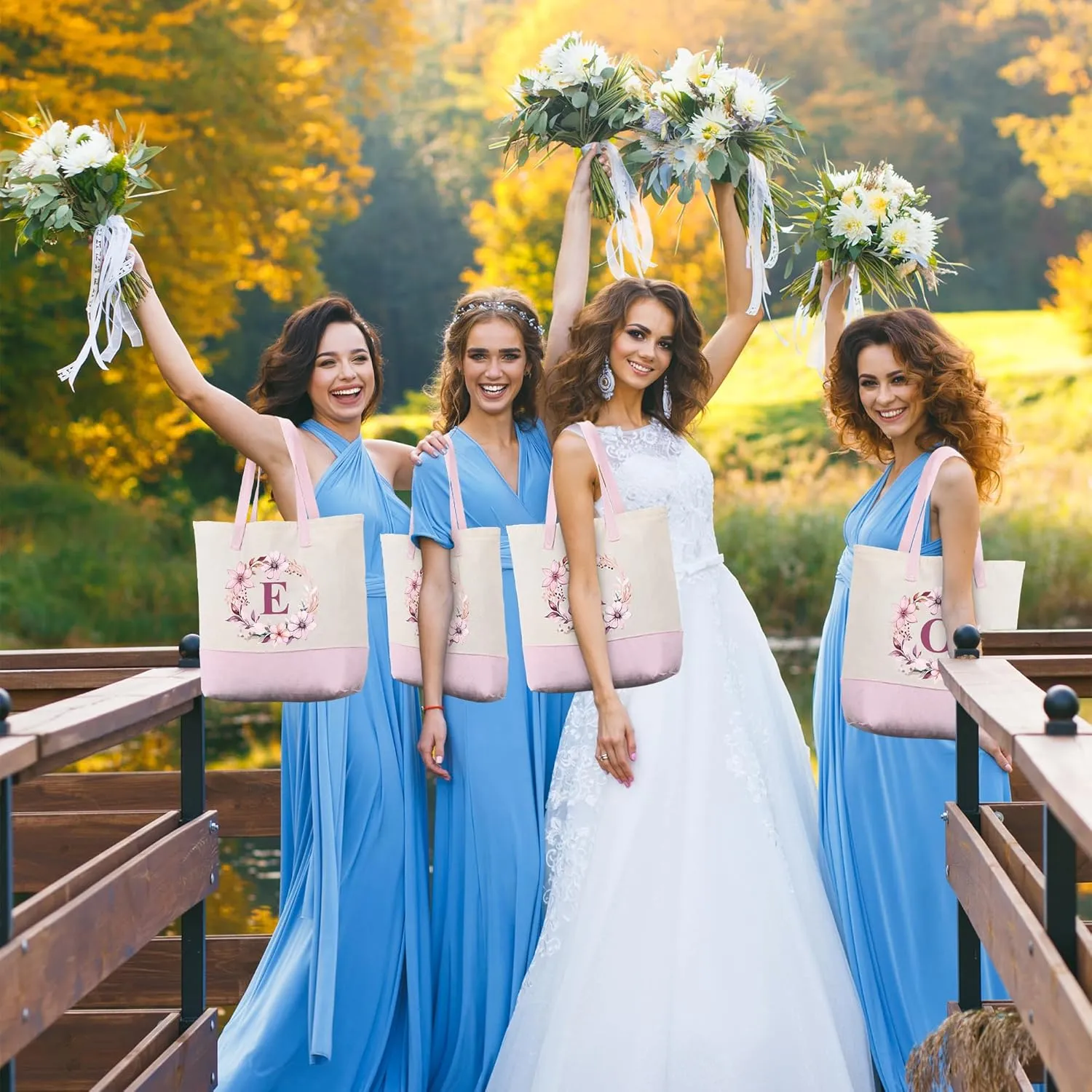 HIFA Initial Tote Bag for Women, Personalized Canvas Tote Bag -Durable Cotton, Zipper, Inner Pocket-Multipurpose Shoulder Bag