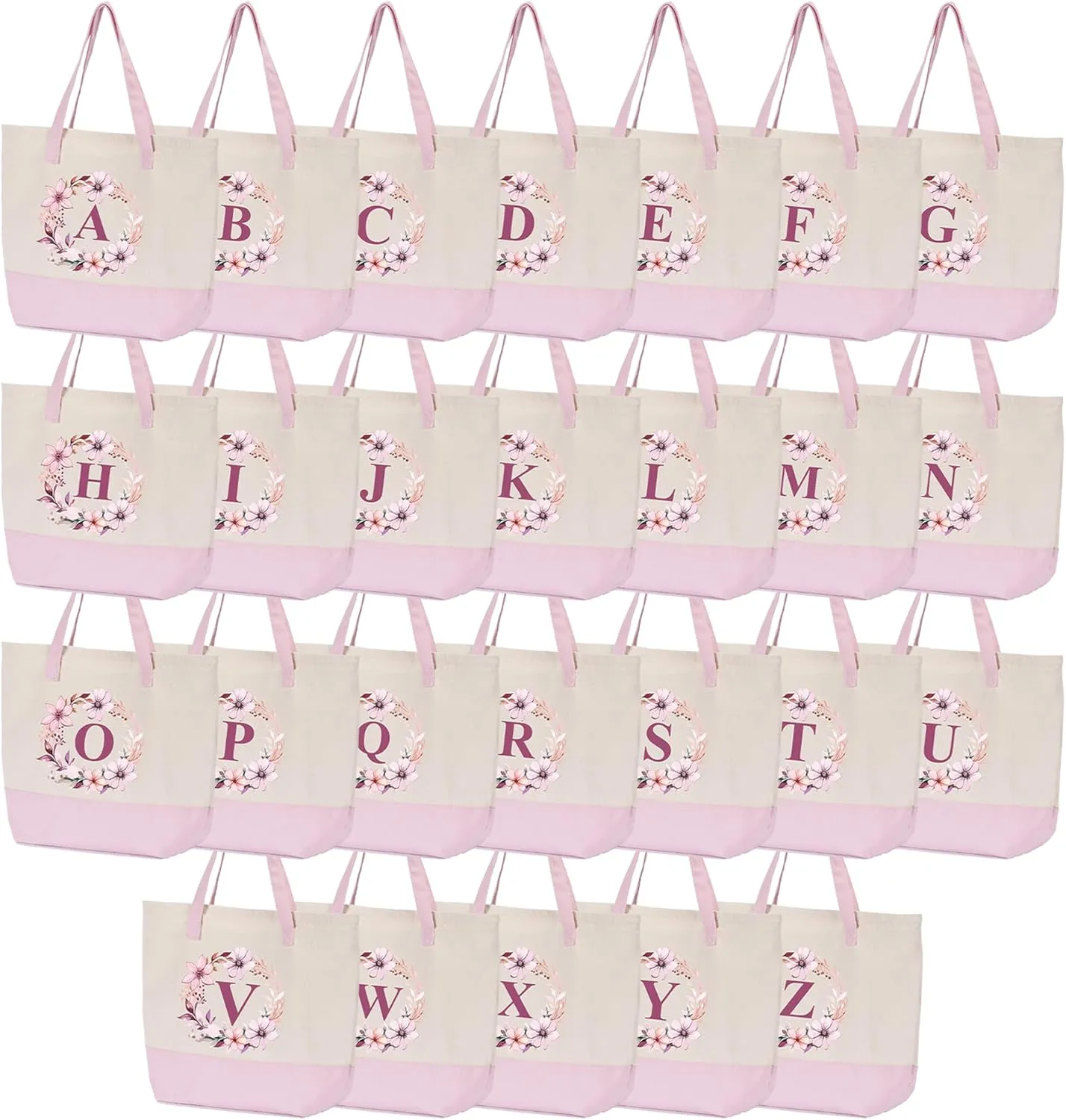 HIFA Initial Tote Bag for Women, Personalized Canvas Tote Bag -Durable Cotton, Zipper, Inner Pocket-Multipurpose Shoulder Bag